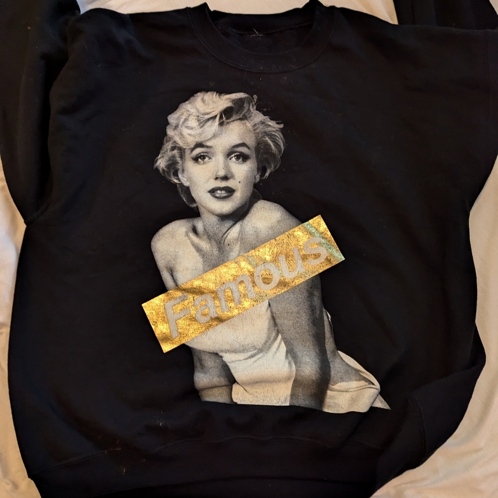 Marilyn Monroe Famous Black Sweatshirt 2X